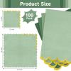 100pack Green Cocktail Napkins - 5 Inch Disposable Dinner Napkins with Gold Foiled Scalloped Edges, Elegant Paper Napkin Beverage Napkin for Wedding, Baby Shower, Bridal Shower, Holiday Party view 2