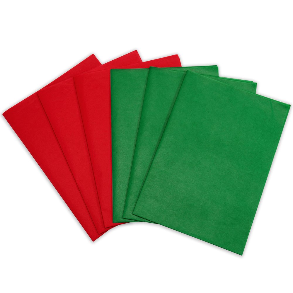36 Sheets Red and Green Tissue Paper for Gift Bags, 20" x 14" Christmas Tissue Paper for Birthday Party Holiday Decoration DIY Craft