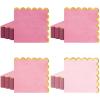 100pack Pink Cocktail Napkins - 5 Inch Disposable Dinner Napkins with Gold Foiled Scalloped Edges, Elegant Paper Napkin Beverage Napkin for Wedding, Baby Shower, Bridal Shower, Holiday Party view 1