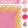 100pack Pink Cocktail Napkins - 5 Inch Disposable Dinner Napkins with Gold Foiled Scalloped Edges, Elegant Paper Napkin Beverage Napkin for Wedding, Baby Shower, Bridal Shower, Holiday Party view 3