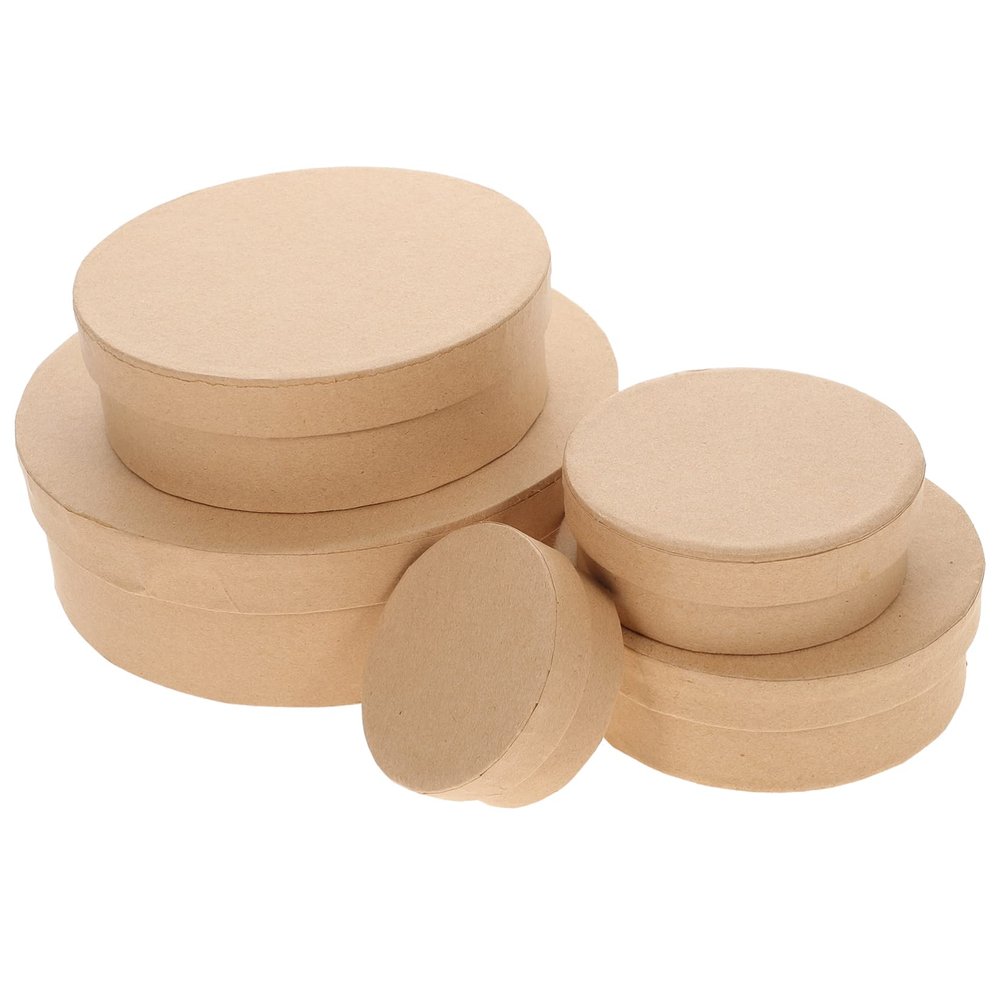 WRITWAA 5Pcs Round present Boxes for Cookies Candies and Items Decorative Packaging for Weddings Birthdays Shops Lightweight and Strong Cardboard Container