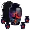 Casketique Lighthouse Cremation Urns for Adult Ashes Women - Large Pink Memorial Urns for Adult Male 1 Large 4 Keepsake- Purple Funeral Urn for Ashes for Women - Black Burial Urn - 10 & 3 Inch view 1