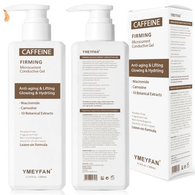 YMEYFAN 2x500ML Conductive Gel for Body Sculpting, Hot Caffeine Cavitation Gel for Face Slimming Device, Firming & Tighten for Arms, Tummy, Butt, Thighs, Legs, Help Fat Burning