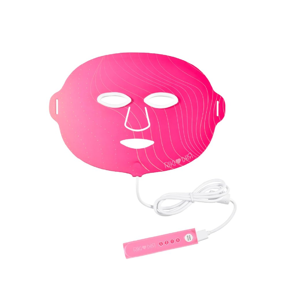 RIKI LOVES RIKI RIKI BABY FACE LED Beauty Mask for Face, 4-Mode Home Skincare Device for Radiant and Smooth-Looking Skin, Portable Rechargeable Facial Light Care Mask, 10-Minute Daily Use