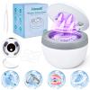 Hossili Ultrasonic Retainer Cleaner Machine, 45kHz 200ML Dental Cleaning Pod with 4 Wash Modes, Digital Timer for Denture Cleaner, Aligners, Mouth Guards, Braces, Jewelry & Toothbrush Heads (White) view 1