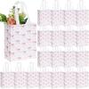 Supervitae 24 Pack Coquette Pink Bow Gift Bags Medium Bow Themed Party Favor Bags Reusable Non Woven Goodie Totes for Birthday Bachelorette Baby Shower Thanksgiving(9.8" x 7.9" x 3.9") view 1