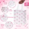 Supervitae 24 Pack Coquette Pink Bow Gift Bags Medium Bow Themed Party Favor Bags Reusable Non Woven Goodie Totes for Birthday Bachelorette Baby Shower Thanksgiving(9.8" x 7.9" x 3.9") view 2