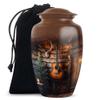 JAGLASH Guitar Cremation Urns for Human Ashes Large - Brown Funeral Urn for Adult Female & Male - Decorative Cremains Containers for Father - Remembrance Gift for Loss (10 Inch) view 1