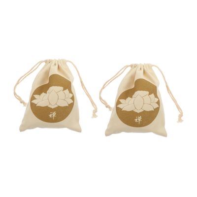 CORHAD 2Pcs Tibetan Singing Bowl Drawstring Pouch Cotton-Linen Meditation Sound Bowl Storage Bag Zen Style Holder for Chakra Healing and Mindfulness