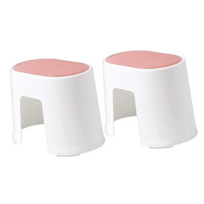 VANZACK 2pcs Plastic Step Stool Household Foot Stool for Bathroom Office Living Room Use