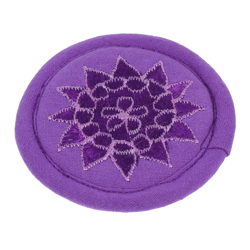 BESPORTBLE Handcrafted Tibetan Singing Bowl Mat Embroidered Tea Pot Cushion for Yoga and Meditation 7 Chakra Design Supple Round Pad
