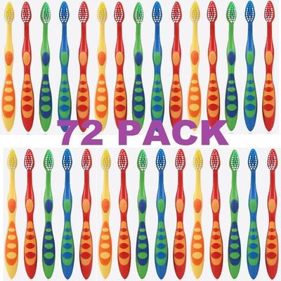AIAG 72 Count Kids Premium Individually Wrapped Bulk Toothbrush Pack, Soft Bristles, Cute Toothbrushes for Children Toddler Ergonomics Handle, Perfect for Travel Hotel Donation School Camp Daycare