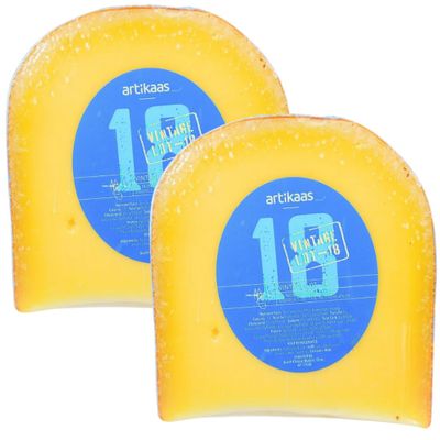 Artkaas 18-Month Aged Gouda Cheese 8 oz | Firm Texture, Nutty Flavor, Caramel Notes, 2 Packs