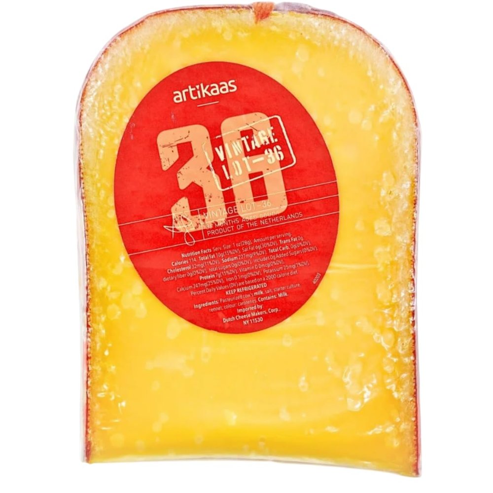 Artkaas 3-Year Aged Gouda Cheese 8 oz | Firm Texture, Nutty and Butterscotch Notes