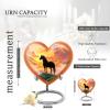 KARYLIZ Horse Heart Shaped Urns for Human Ashes Adult Female - Pink Funeral Urns for Human Ashes Adult Male - Large Cremation Urn for Women & Men - Burial Decorative Urn for Mom - Velvet Bag 10 Inch view 2