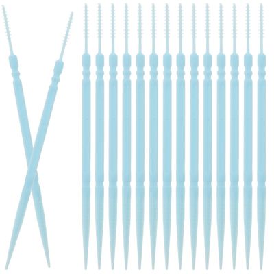 Alipis 1100pcs Double-Ended Food-Grade Interdental Toothpicks and Brush Design for Oral Care Disposable and Convenient for Daily Use Plastic Sticks White
