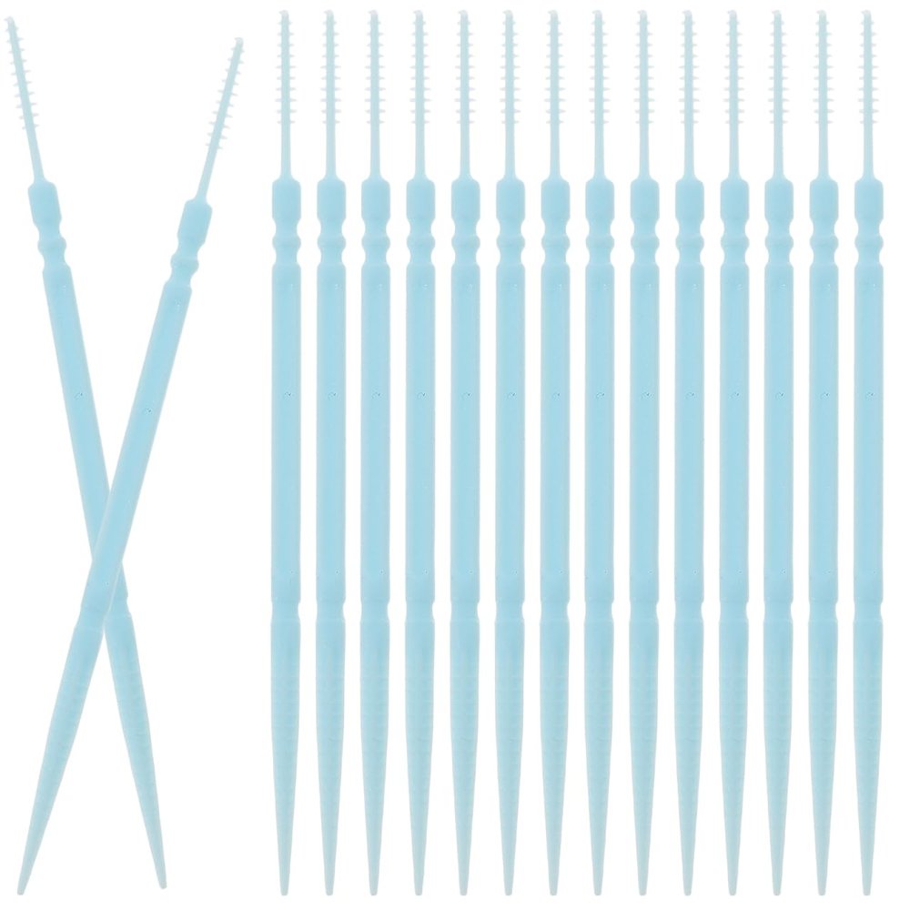 Alipis 1100pcs Double-Ended Food-Grade Interdental Toothpicks and Brush Design for Oral Care Disposable and Convenient for Daily Use Plastic Sticks White