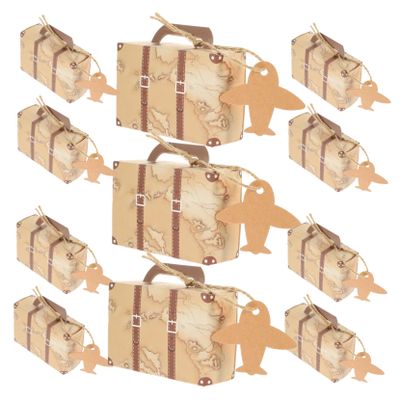 Housoutil 50pcs Luggage Design Candy Box Wedding Box Wrapping Sturdy Cardboard Material