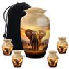 Remembrate Elephant Small Urns for Human Ashes Adult Male 10 Inch, 4 Keepsake Set - Sunrise Urn for Adult Female Ashes - Field Memorial Burial Urns for Cremated Remains - Memorial Large Urn view 1