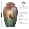 Casketique Dragonfly Cremation Urns for Adult Ashes Women 1 Large 4 Keepsake - Brown Memorial Funeral Urns for Adult Male - Green Burial Urn for Ashes for Women - 10 & 3 Inch Combo view 3