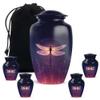 Casketique Dragonfly Montmartre Burial Urns for Human Ashes Adult Male 1 Large 4 Keepsake - Purple Funeral Urns for Adult Male - Funeral Urn for Ashes for Women - 10 & 3 Inch Combo view 1