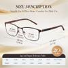 DJOLENSA 3 Pack Reading Glasses Men, Blue Light Blocking Reading Glasses 4.0, Anti Eyestrain/Glare/UV, Metal Frame Spring Hinge Computer Readers with Pouches (4.0+) view 2