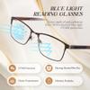 DJOLENSA 3 Pack Reading Glasses Men, Blue Light Blocking Reading Glasses 4.0, Anti Eyestrain/Glare/UV, Metal Frame Spring Hinge Computer Readers with Pouches (4.0+) view 4