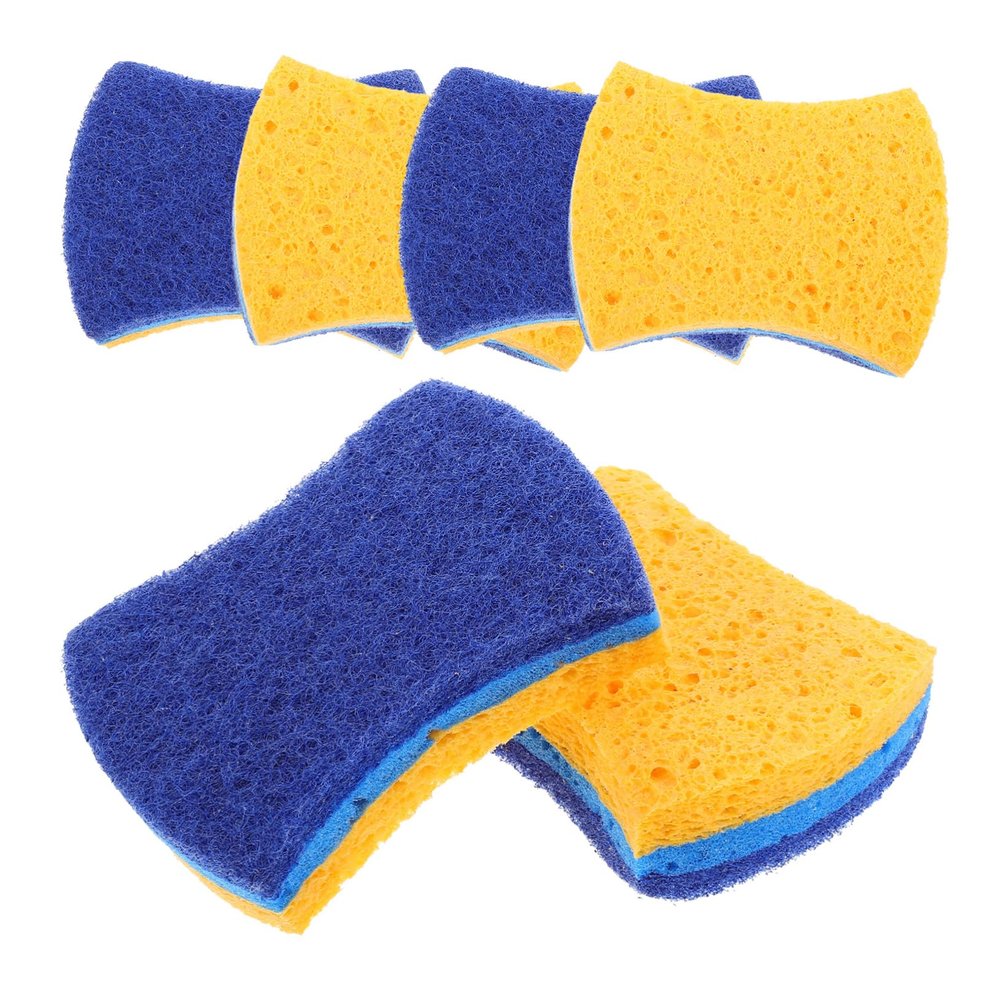Gatuida 3-Layer Wood Pulp Cotton Dish Sponge Set 6Pcs Heavy Duty Cleaning Sponges for Kitchen Dishwashing Absorbent Wok Scrub for Pots and Pans