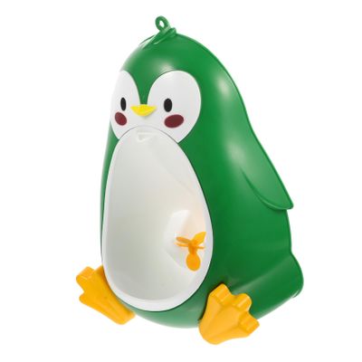 Gogogmee Penguin Shaped Potty Training Urinal for Boys Wall Mounted Urinal with Suction Cups Height Easy to Clean Fun Rotating Water Wheel for Home and Kindergarten