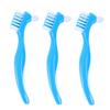 BCOATH Denture Brush Double-Sided Soft Bristles Anti-Slip Handle 3-Piece Set for Denture Care and Cleaning Portable False Teeth Cleaning Tool for Home Use view 1