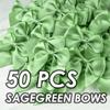 Peotclola Sagegreen Satin Ribbon Bows 2.5" Self-Adhesive Gift Wrap Bows with Double-Sided Tape for Gift Wrapping, Wedding Decor, Birthday Presents, Party Decor,DIY Crafts, Baby Shower,Christmas,50 PCs view 2