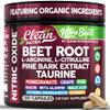 Clean Nutra Organic Beet Root Capsules L Arginine L Citrulline Pine Bark Nitric Oxide Beetroot Powder Arginine Citrulline Supplement Pre Workout Supplements Extract 120 Vegan Pills
