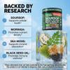 Clean Nutra Soursop Supplement Moringa Sea Moss Black Seed Oil Berberine Turmeric Resveratrol Quercetin Greens Bitters Boswellia Bitter Melon Burdock Root Antioxidant Support 90 Capsules view 3