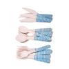 48Pcs Blue Wooden Disposable Cutlery Set, Biodegradable Forks Spoons view 1
