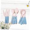 48Pcs Blue Wooden Disposable Cutlery Set, Biodegradable Forks Spoons view 2