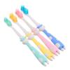 BIUDECO 4Pcs Cute Animal Design Toothbrush Flexible Nylon Bristle Soft Bristles for Gentle Cleaning Safe Food Grade Straw Material for Oral Care view 1