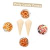 Cabilock 50pcs Wooden Veneer Roll Ice Cream Cones Serving Cone Cones Cup for Party Candy Cones Appetizer Cones Ice Cream Cone Base Food Cone Wood Cone Ice Cream Cone Decor Light Brown view 3