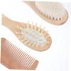 CORHAD 1Set Grooming Brush Set Hair Brush Kit for Scalp Scrubber Soft Bristle Brush and Flat Comb for Newborn Bathing and Hair Care view 4