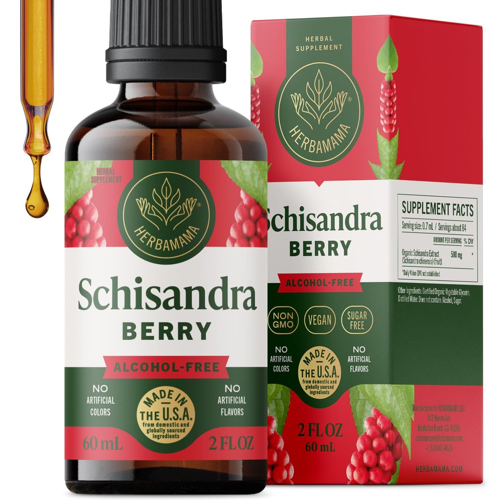 HERBAMAMA Schisandra Berry Supplement - Stress Relief & Cortisol Support