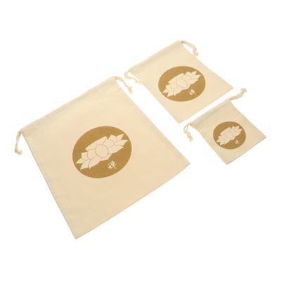 GOOHOCHY 3pcs Buddhist Sound Bowl Drawstring Pouch Tibetan Meditation Bowl Bag Craftsmanship