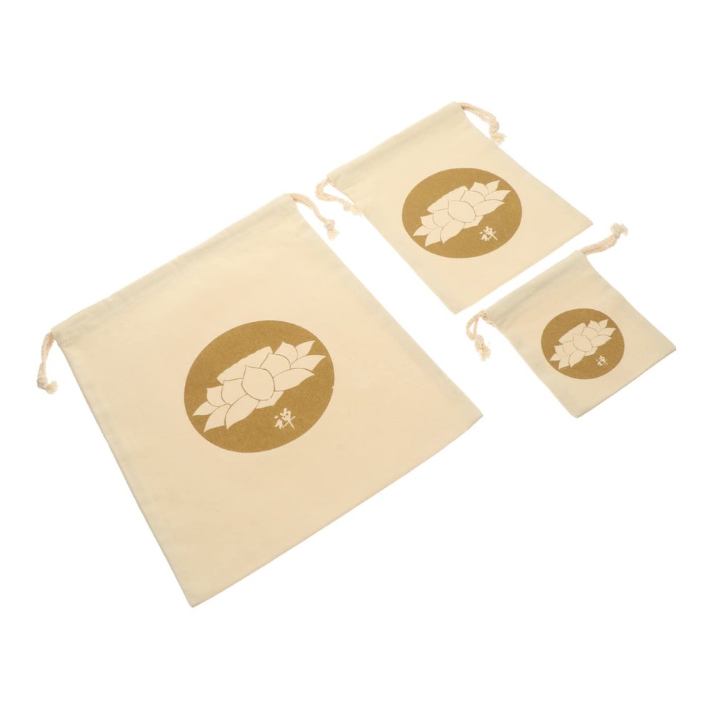 GOOHOCHY 3pcs Buddhist Sound Bowl Drawstring Pouch Tibetan Meditation Bowl Bag Craftsmanship