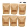 GLEAVI 100pcs Self Sealing Food Pouch Paper Stand Up Storage Bags for Dried Fruits Nuts and More and for Organizing Home Office and Retail view 4