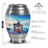 Casketique Motorcycle Cremation Urn for Ashes for Women - Large Blue Funeral Urns for Adult Male - Beach Memorial Urns for Mom Dad - Funeral Urn for Human Ashes 10 Inch view 2