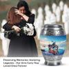Casketique Motorcycle Cremation Urn for Ashes for Women - Large Blue Funeral Urns for Adult Male - Beach Memorial Urns for Mom Dad - Funeral Urn for Human Ashes 10 Inch view 3