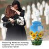 Casketique Sunflower Cremation Urns for Adult Male - Large Blue Memorial Funeral Urn for Ashes for Women - Decorative Flower Memorial Funeral Gift - 10 Inch view 3