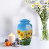 Casketique Sunflower Cremation Urns for Adult Male - Large Blue Memorial Funeral Urn for Ashes for Women - Decorative Flower Memorial Funeral Gift - 10 Inch view 4