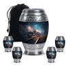 Casketique Motorcycle Cremation Urns for Human Ashes Adult Man 1 Large 4 Keepsake - Burial Urn for Ashes for Women - Memorial Urns for Adult Male - Funeral Urn for Mom and Dad - 3 & 10 Inch view 1