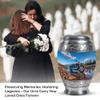 Casketique Motorcycle Burial Urns for Human Ashes Adult Female - Large Blue Memorial Urns for Adult Male - Landscape Memorial Cremation Urn for Ashes for Women - 10 Inch view 3