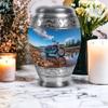 Casketique Motorcycle Burial Urns for Human Ashes Adult Female - Large Blue Memorial Urns for Adult Male - Landscape Memorial Cremation Urn for Ashes for Women - 10 Inch view 4