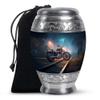 Casketique Motorcycle Cremation Urn for Human Ashes Adult Male - Large Blue Burial Urn for Ashes for Women - Nightscape Memorial Funeral Gift for Mom - 10 Inch view 1